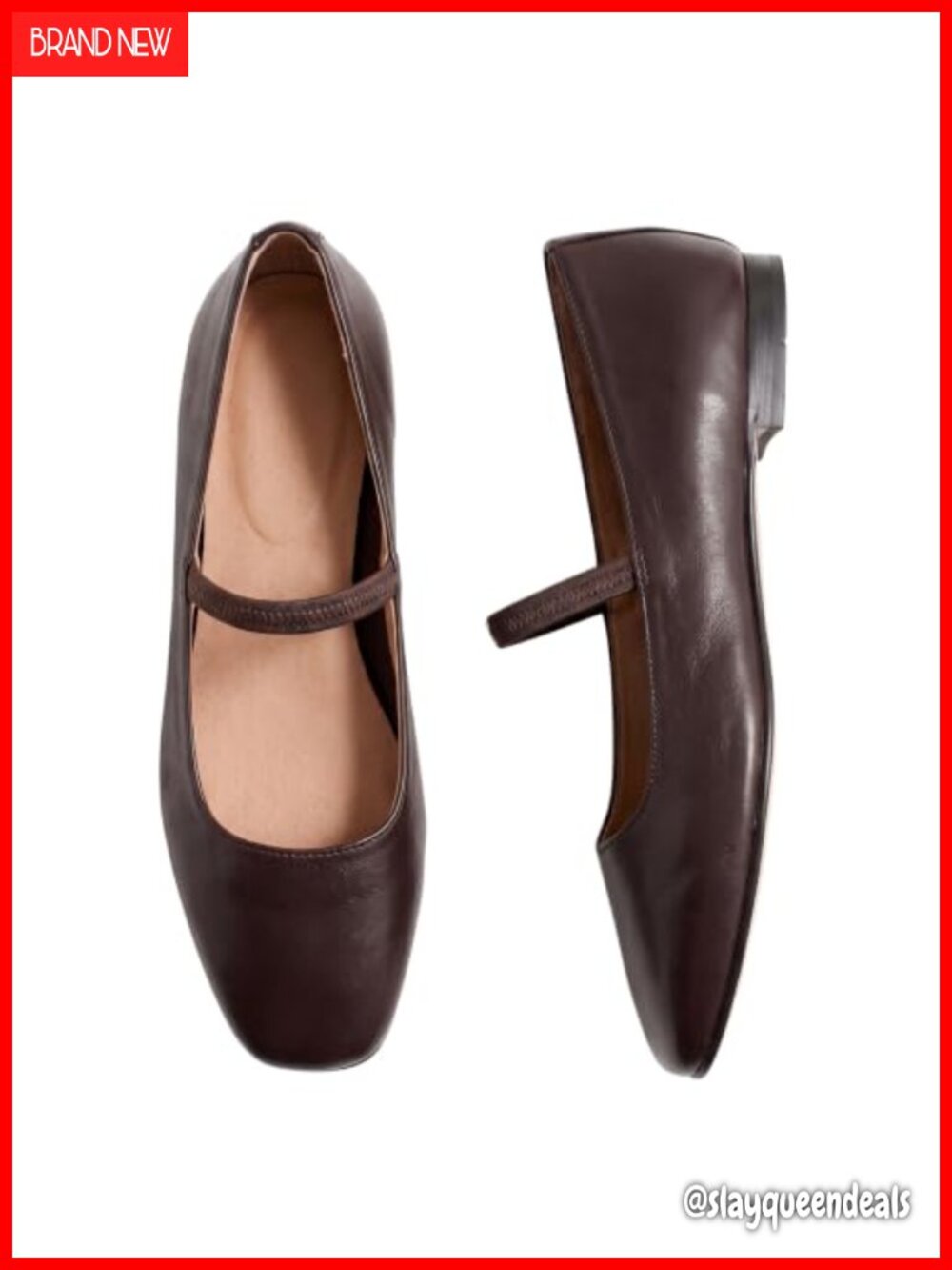Mary Jane Ballet Flats Women Square Toe Elastic Strap Slip-On